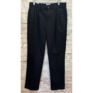 St Johns Bay Pants Classic Fit Pleat Front Straight Khakis Stretch Black 32 x 32